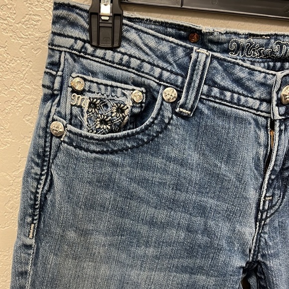 Miss Me Low Rise Bling Pocket Boot Cut Jeans 28 Y2K - Picture 4 of 7